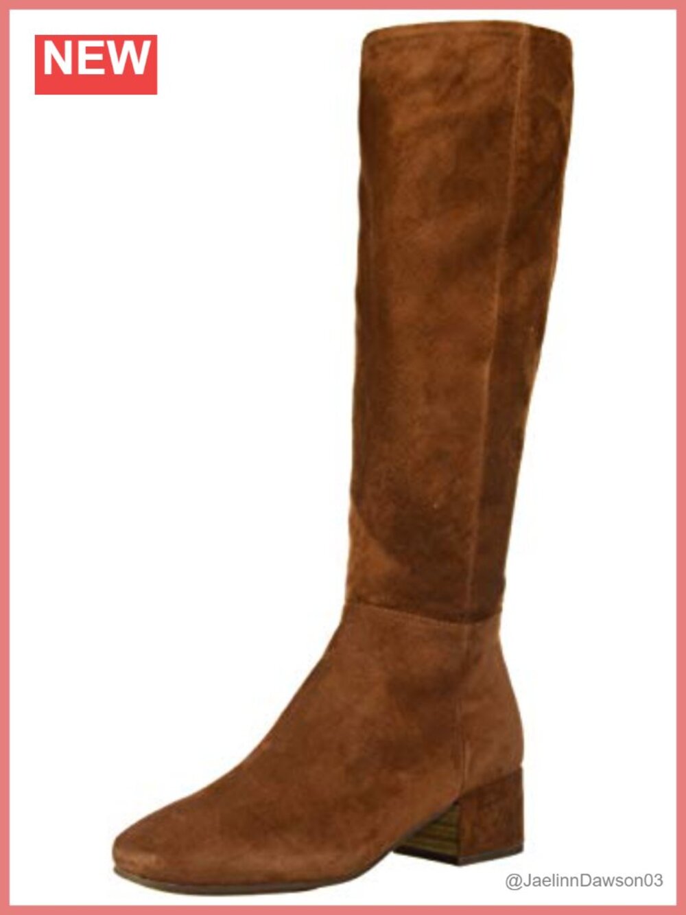 Kenneth Cole Ella Knee High Leather Boots Block Heel Zip